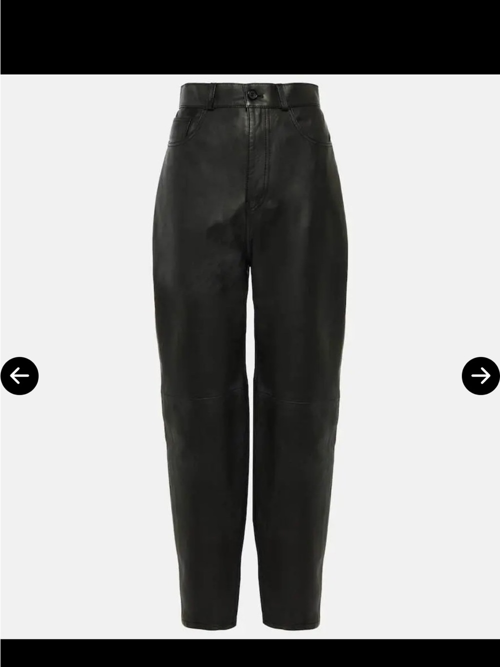 Toteme Black High-Waist Leather Trousers